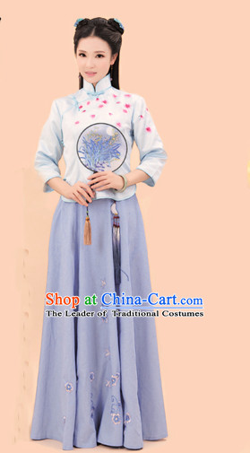 Chinese Minguo Period Female Wedding Costume Ancient China Costumes Han Fu Dress Wear Outfits Suits Clothing for Women