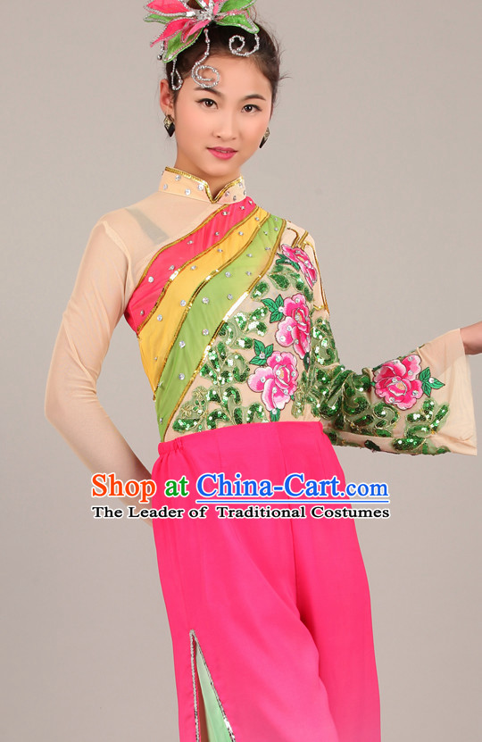 Chinese Costume Folk Chinese Dance Costumes Carnival Costumes Fancy Dress National Garment and Hair Accessories