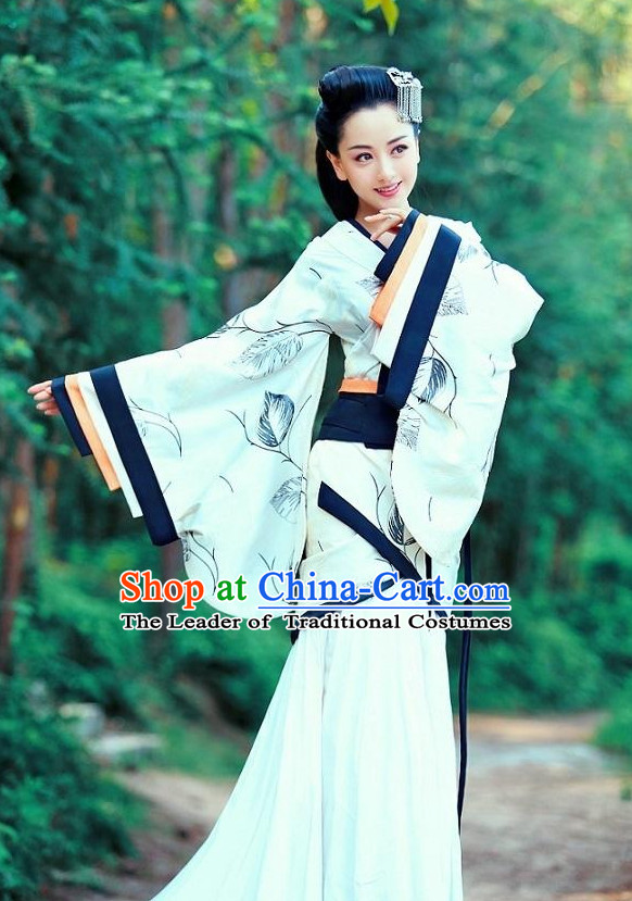Kimono Chinese Costume Chinese Ancient Costumes Carnival Costumes Fancy Dress and Hair Jewelry Complete Set