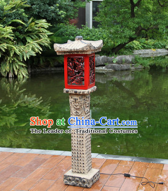 Ancient Chinese Tower Floor Lantern Set