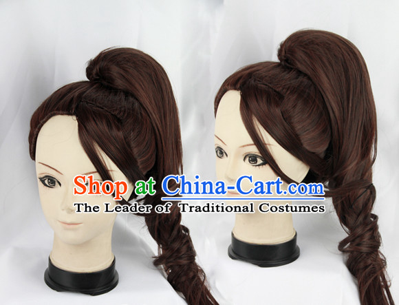 Chinese Ancient Swordwoman Long Black Wigs Classic Wig for Women