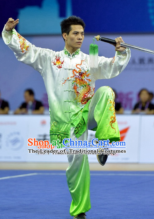 Top Grade Kung Fu Asian China Tai Chi Taichi Gradient Taichi Clothing Beijing Qi Gong Yoga Uniform for Men