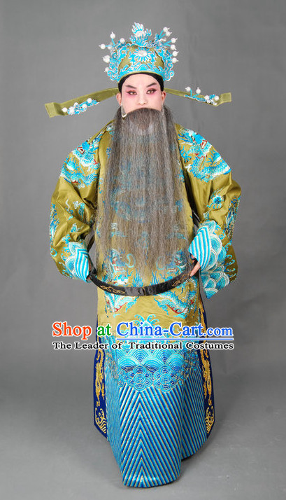 Chinese Opera Costumes Beijing Opera Costume Peking Stage Emperor Dress Dragon Robe Complete Set