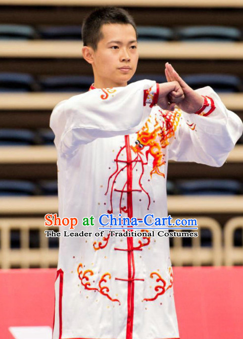 White Tai Ch Swords Taiji Tai Ji Sword Martial Arts Supplies Chi Gong Qi Gong Kung Fu Kungfu Uniform Clothing Costume Suits Uniforms for Men and Boys