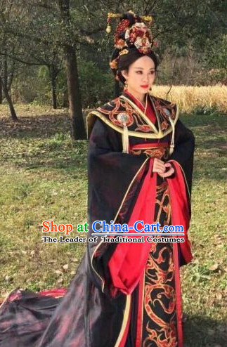 Ancient Chinese Empress Costumes and Hair Jewelry Complete Set for Women