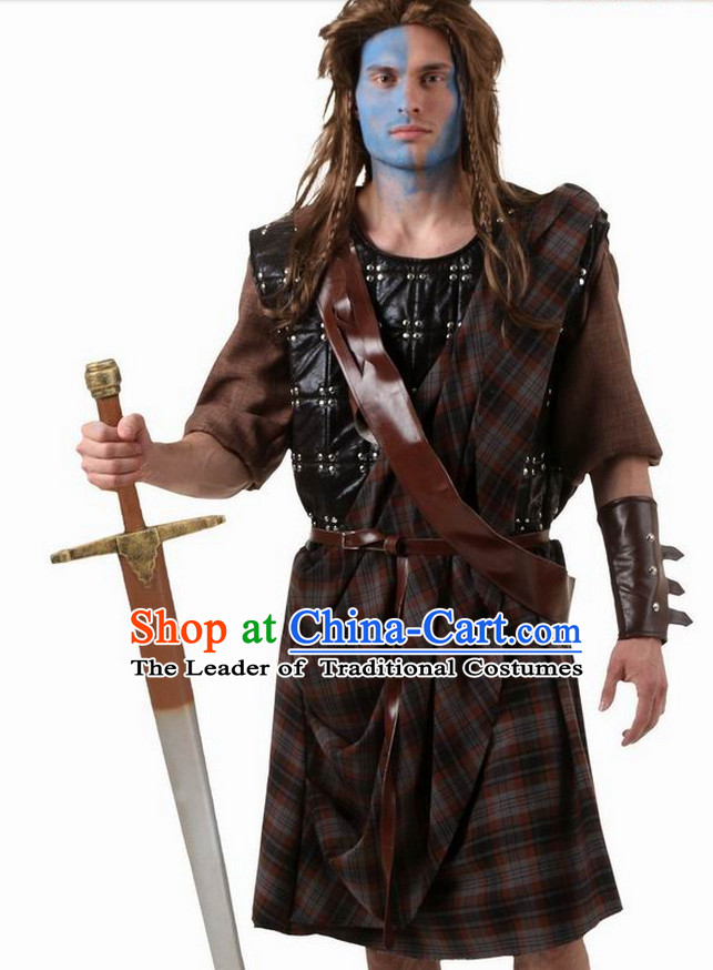 Ancient Medieval Superhero Brave Heart Costumes Kids Adults Halloween Costume for Men and Boys