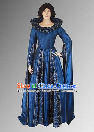 Ancient Medieval Costumes Renaissance Royal Noblewoman Costume Dresses Complete Set for Women Girls Adults Kids