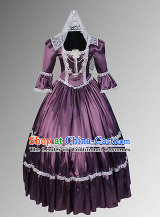 Classic Renaissance Costumes Medieval Costume Historic Queen Victoria Clothing Complete Set for Women