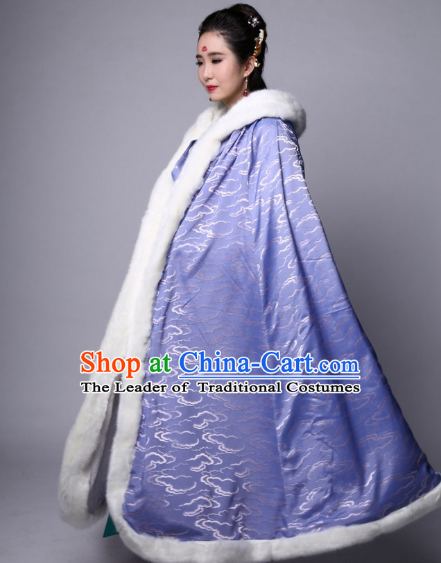 Chinese Classic Purple Winter Mantle for Women