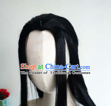Ancient Chinese Men Wigs Toupee Wigs Human Hair Wig Hair Extensions Sisters Weave Cosplay Wigs Lace