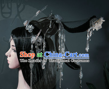 Ancient Chinese Japanese Korean Asian Princess Fairy Long Wigs Cosplay Wig Hair Extensions Toupee Full Lace Front Weave Pieces for Women