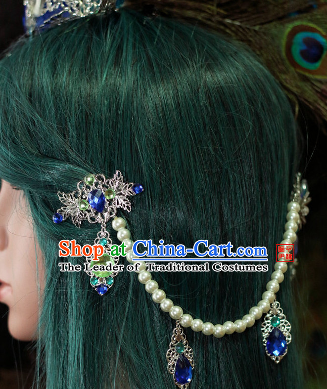 Ancient Chinese Japanese Korean Asian Princess Long Wigs Cosplay Wig Hair Extensions Toupee Full Lace Front Weave Pieces for Women