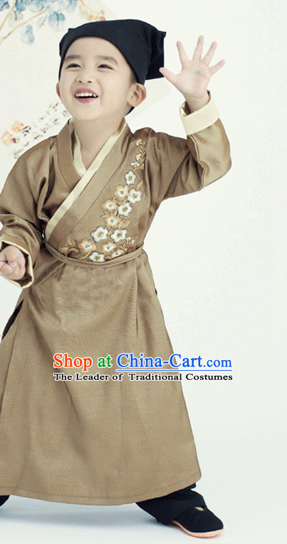 Ancient Chinese Han Dynasty Robe and Hat for Kids