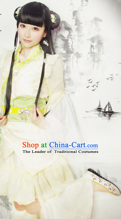 Traditional Chinese Fairy Dress Costume and Headwear Complete Set for Women