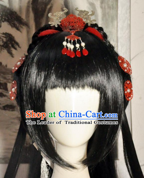 Chinese Long Wig Hair Extensions Wigs Toupee Full Lace Front Wigs Weave Pieces Real