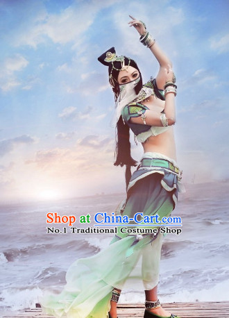 Asian Cosplay Oriental Palace Dance Women Sexy Costumes Complete Set