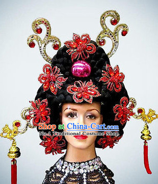 Korean Queen Black Wig and Hair Ornaments