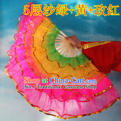 Five Layers Chinese Hand Fan for Sale