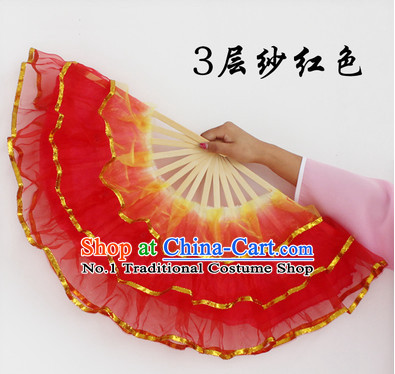 Three Layers Stage Dance Folding Fans