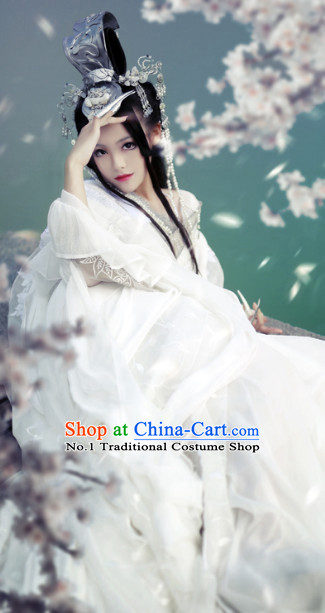Chinese Traditional White Wedding Kimono Dresses