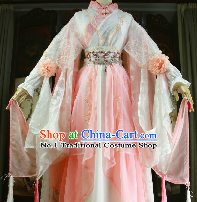 Beautiful Chinese Women Pink Fairy Costumes