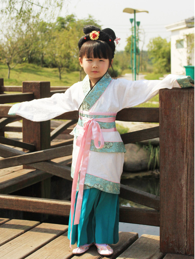 Chinese Traditional Hanfu Quju Clothes for Kids