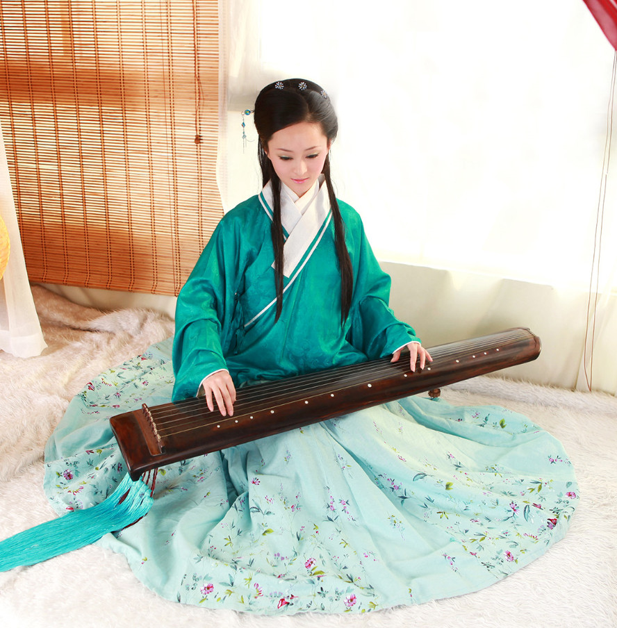 China Classical Musician Lady Hanfu Costumes