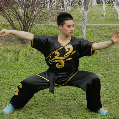 Black Top Kung Fu Martial Arts Costumes Complete Set for Men