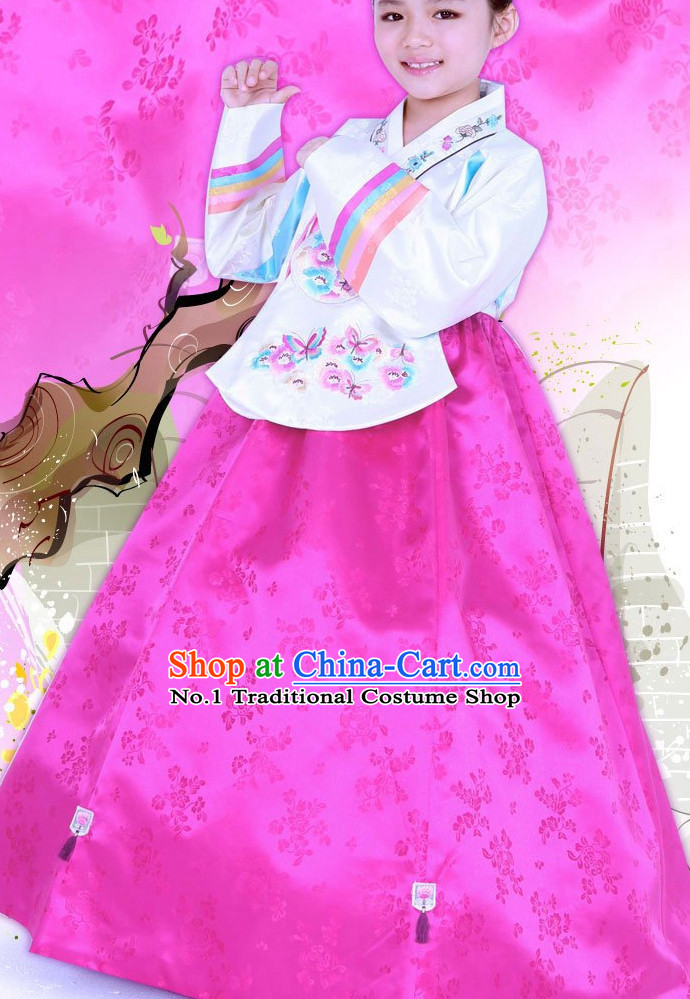 Top Korean Traditional Custom Made Birthday Hanbok Complete Set for Girls