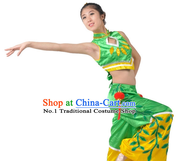 Asian Fashion Chinese Green Leaf Dance Costumes China Shop for Women