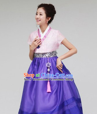 Top Short Sleeves South Korean Children Hanbok Clothing Dresses Complete Set