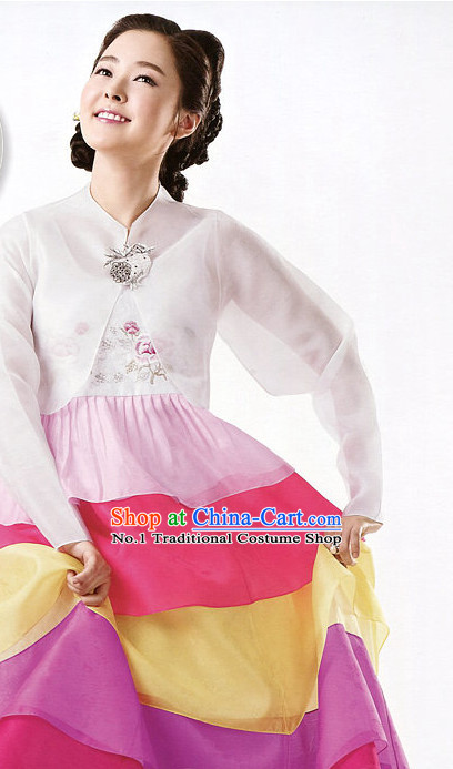 Korean Modern Hanbok Clothing Skirt Complete Set for Women