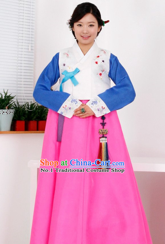Top Korean Traditional Hanbok Birthday Ceremonial ClothingComplete Set for Women