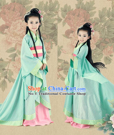 Asian Fashion Chinese Princess Costumes and Hair Accessories Complete Set for Kids