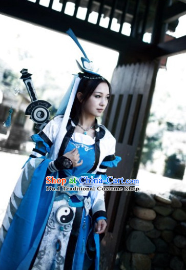 Chinese Costumes Traditional Clothing China Shop Taoist Nun Cosplay Costumes