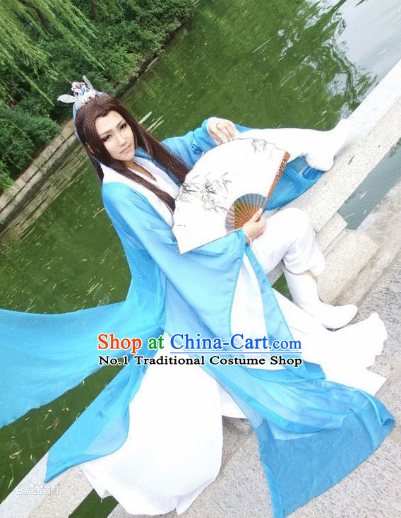 Asian Fashion Chinese Childe Classical Hanfu Clothes Complete Set for Men