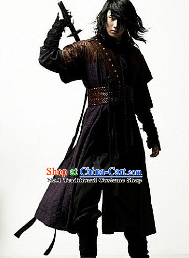 Asian Fashion Black Swordsman Costume Complete Set for Men