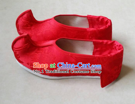 Lucky Red Chinese Traditional Ladies Wedding Shoes