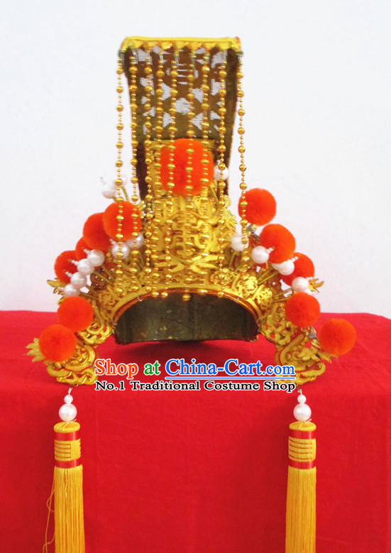 Oriental Chinese Traditional Opera Emperor Imperial Hat