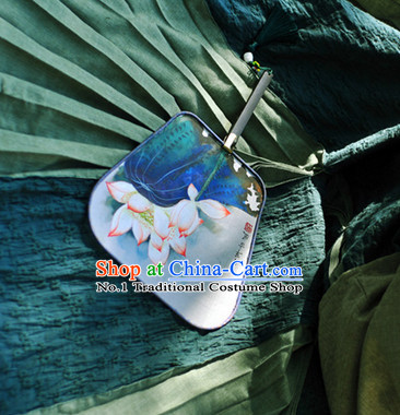 Chinese handmade fan lotus fan embroidered fan Custom-made