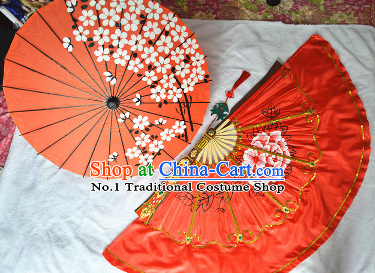 Chinese Traditional Handmade Umbrella and Fan Set