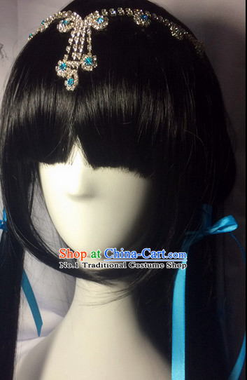 Asian Traditional Chinese Long Wig Ancient Costume Wigs and Hair Accessories for Women