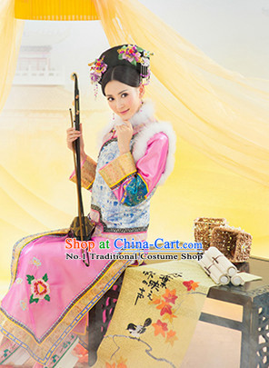 Chinese Ancient Royal Lady Clothing and Hair Jewelry Complete Set