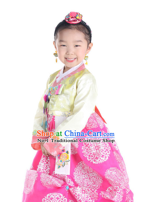 Korean Kids Traditional Dresses Hanbok Clothing Complete Set