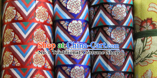 Chinese Traditional Silk Brocade Embroidered Fabric
