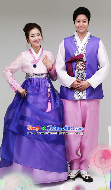 Korean Couple National Costumes Traditional Costumes Hanbok Dresses
