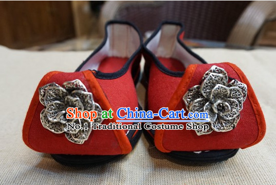 Chinese Tradiitonal Handmade Red Shoes