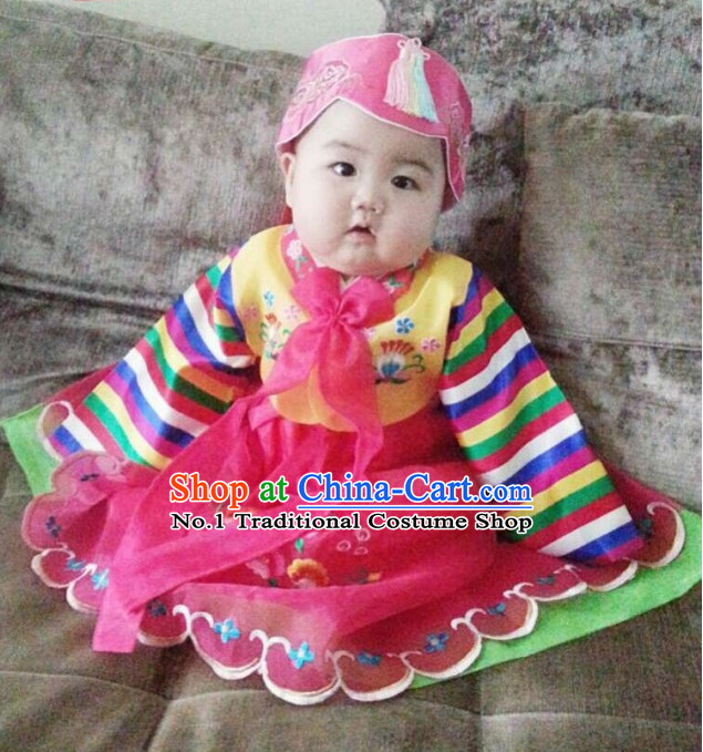 Korean Infant Birthday Traditional Clothes Hanbok Dress online Shopping Free Delivery Worldwide