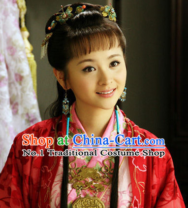Asian Chinese Ancient Traditional Long Wigs and Hair Accessories for Women