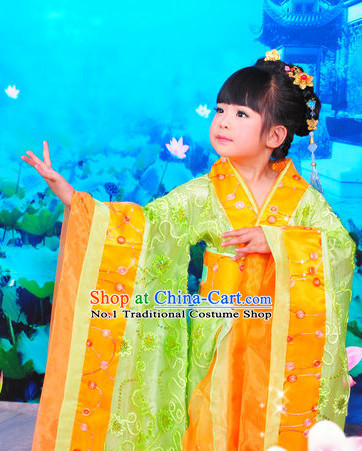 Chinese Traditional Princess Kids Costumes and Hair Clips